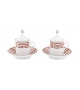 Tazza Caffè con Piatto e Coperchio Labirinto Scarlatto Ginori 1735 Coffee Mug