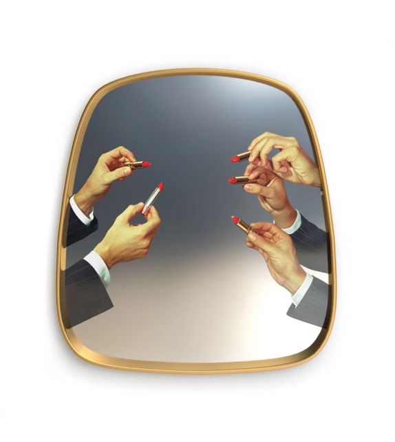 Lipstick Gold Frame Seletti Miroir