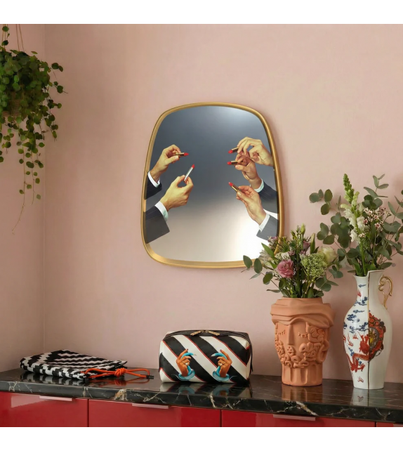 Lipstick Gold Frame Seletti Spiegel