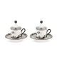 Tazza Caffè con Piatto e Coperchio Oriente Italiano Albus Ginori 1735 Tasse de Café