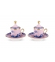 Tazza Caffè con Piatto e Coperchio Oriente Italiano Azalea Ginori 1735 Tasse de Café