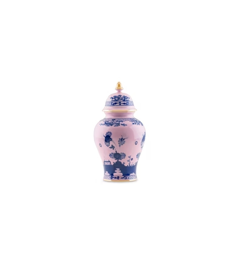 Potiche con Coperchio Oriente Italiano Azalea Ginori 1735 Vaso