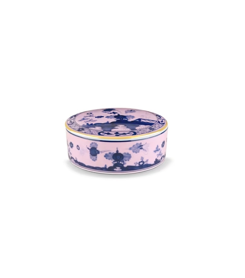 Scatola Talco Oriente Italiano Azalea Ginori 1735 Caja Redonda