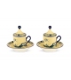 Tazza Caffè con Piatto e Coperchio Oriente Italiano Citrino Ginori 1735 Coffee Mug