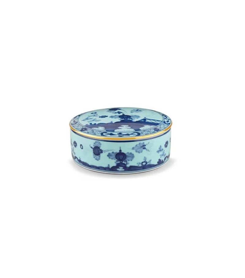 Scatola Talco Oriente Italiano Iris Ginori 1735 Caja Redonda