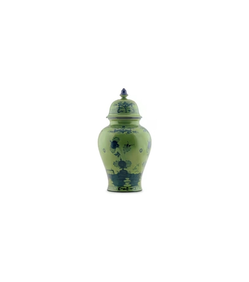 Potiche con Coperchio Oriente Italiano Malachite Ginori 1735 Vase