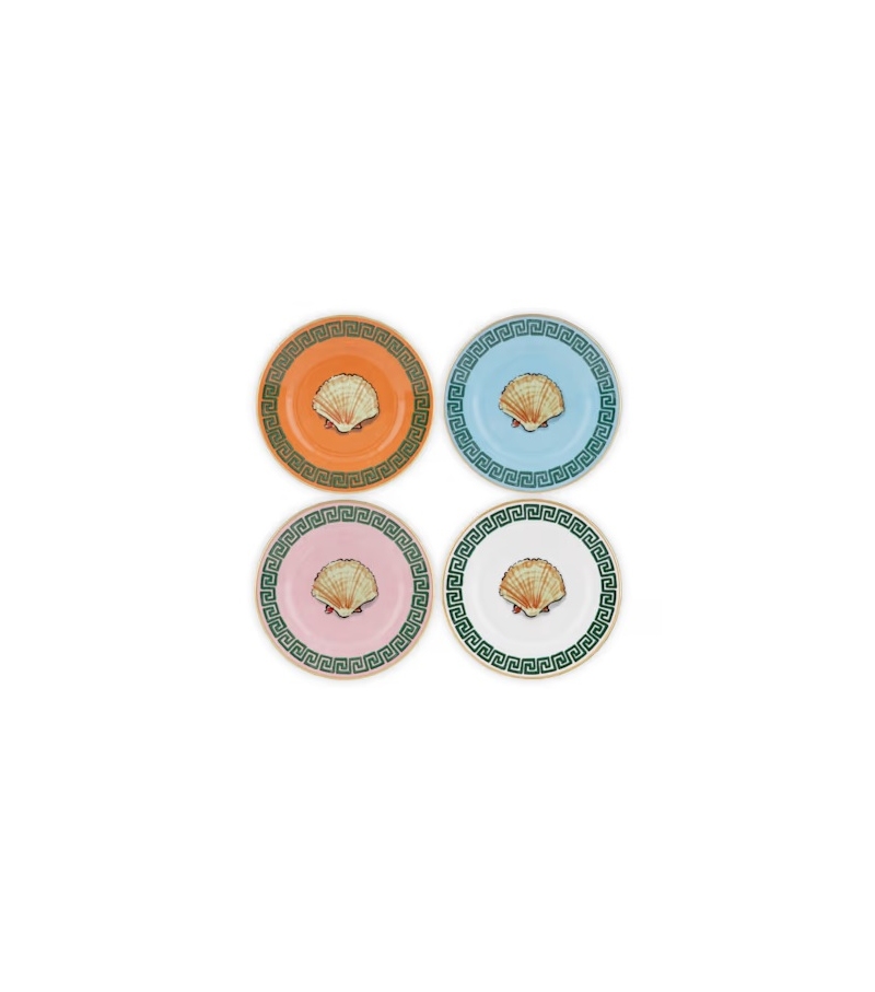 Set von 4 Piatto Pane Il Viaggio di Nettuno Ginori 1735 Teller