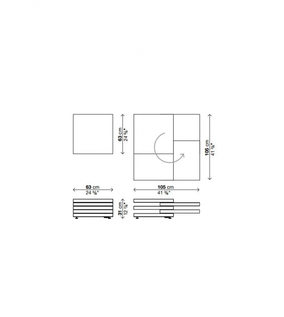 Prêt pour l'expédition - Rotor Kristalia Table Basse