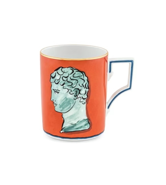 Tazza Il Viaggio di Nettuno Red Coral Ginori 1735 Taza