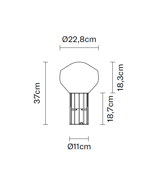 Ready for shipping - Aérostat F27 Fabbian Table Lamp