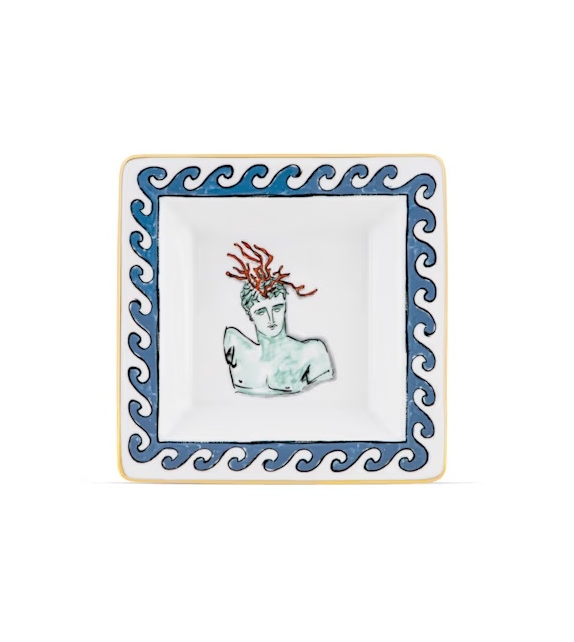 Piatto Svuotatasche Quadrato Piccolo Il Viaggio di Nettuno White Ginori 1735 Empty Pocket Tray
