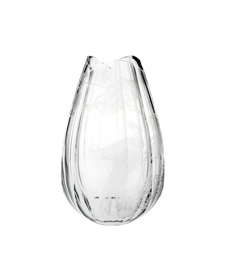 Blue Bird Vista Alegre Gravierte Vase