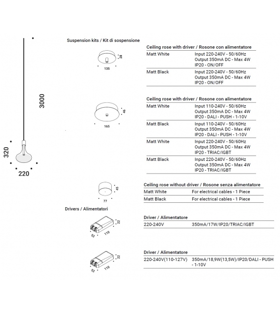 Cathode Davide Groppi Suspension
