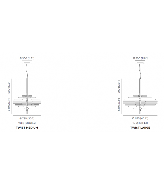 Bianca Twist Contardi Lampada a Sospensione