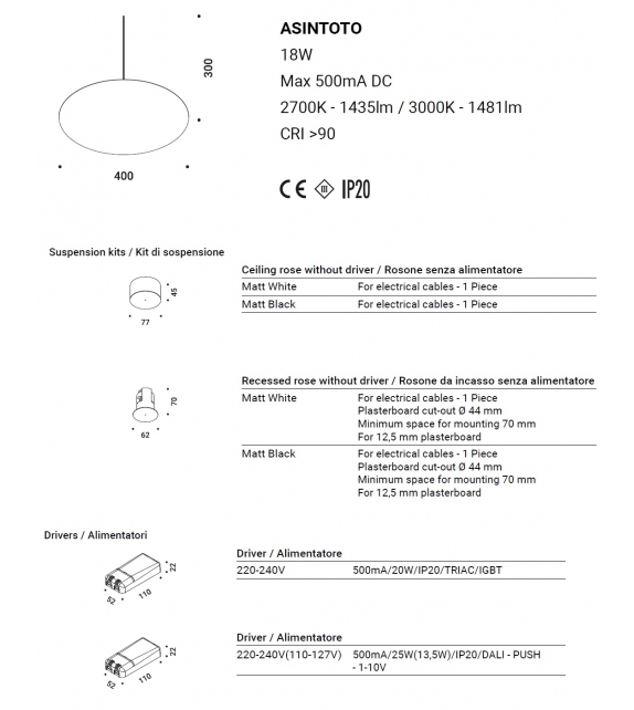 Asintoto Davide Groppi Pendant Lamp
