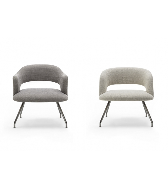 Alma Flexform Poltrona Lounge con Base in Alluminio