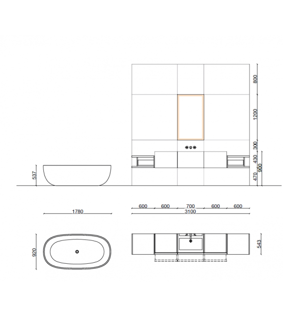 Framis Composición 02 Molteni&C Sistema Baño