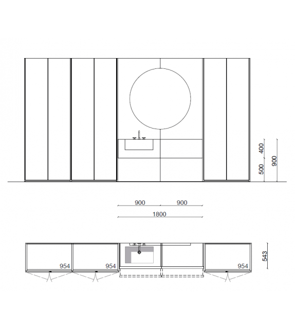 Framis Composizione 04 Molteni&C Sistema Bagno