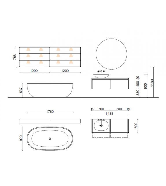 Hi-Line 6 Composizione 01 Molteni&C Sistema Bagno