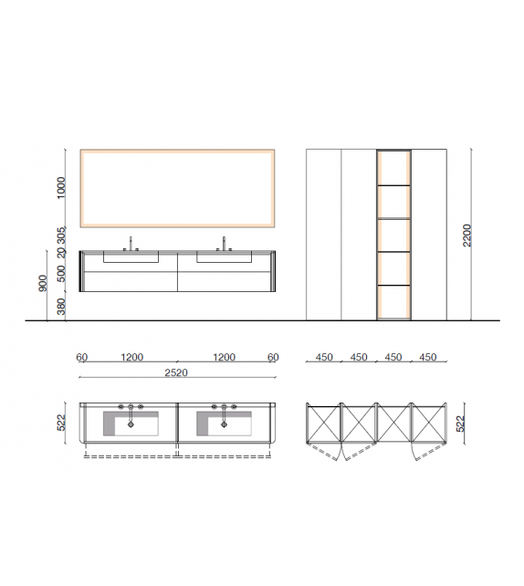 Hi-Line 6 Composition 02 Molteni&C Bathroom System