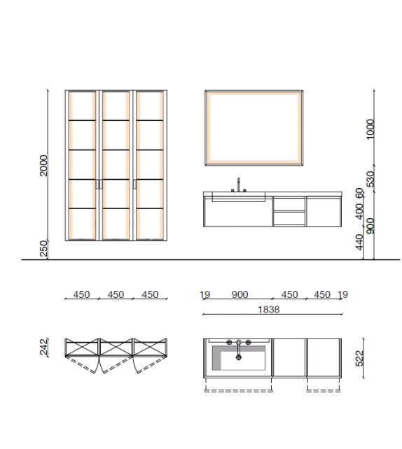 Hi-Line 6 Composition 03 Molteni&C Bathroom System