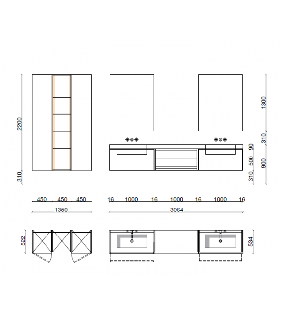 Ratio Composition 02 Molteni&C Bathroom System