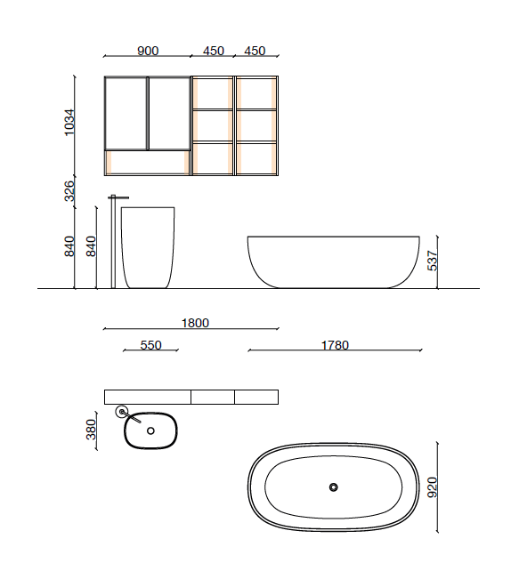 Ratio Composition 05 Molteni&C Bathroom System