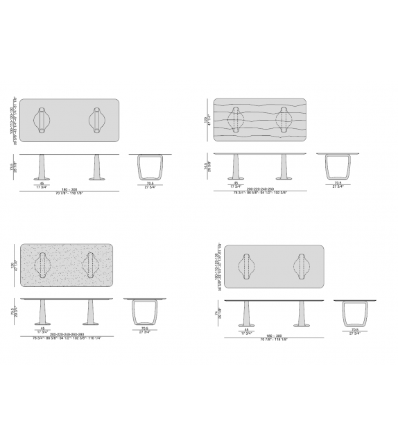 Saddle Porada Table Rectangulaire