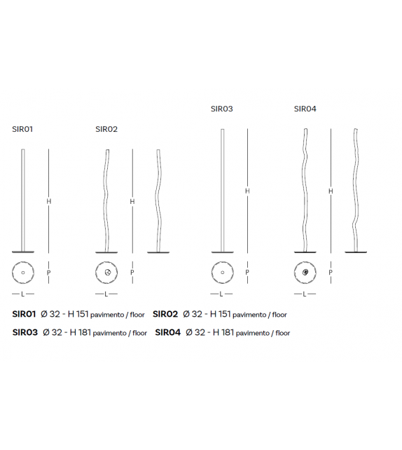 Sir Hiss Glas Italia Lampadaire