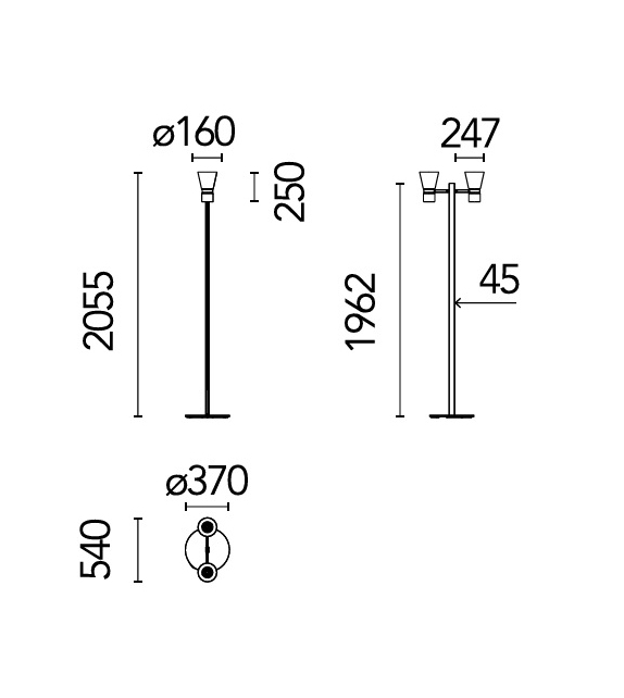 Nocturne F2 Cone Flos Floor Lamp