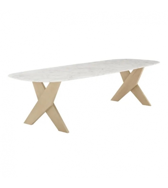 Ares Maxalto Table Elliptique avec Plateau en Marbre