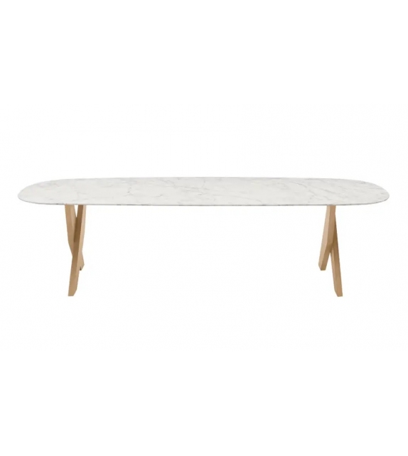 Ares Maxalto Tavolo Ellittico con Piano in Marmo