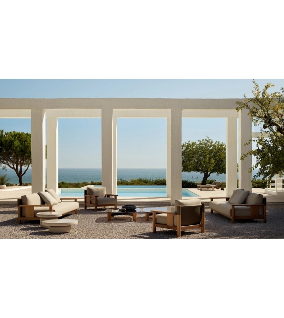 Ketch Poliform Table Basse avec Plateau en Verre