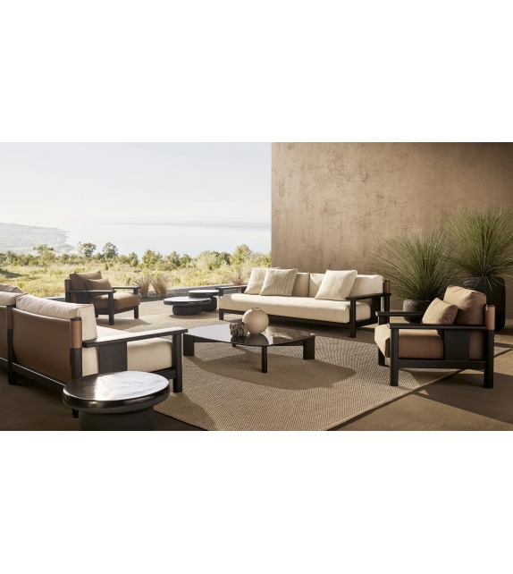 Ketch Poliform Table Basse avec Plateau en Verre