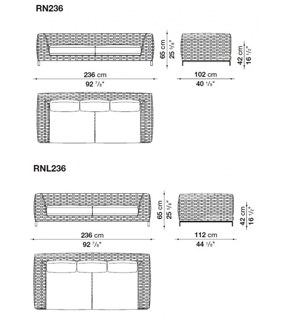 Ray Outdoor Natural B&B Italia Outdoor Divano