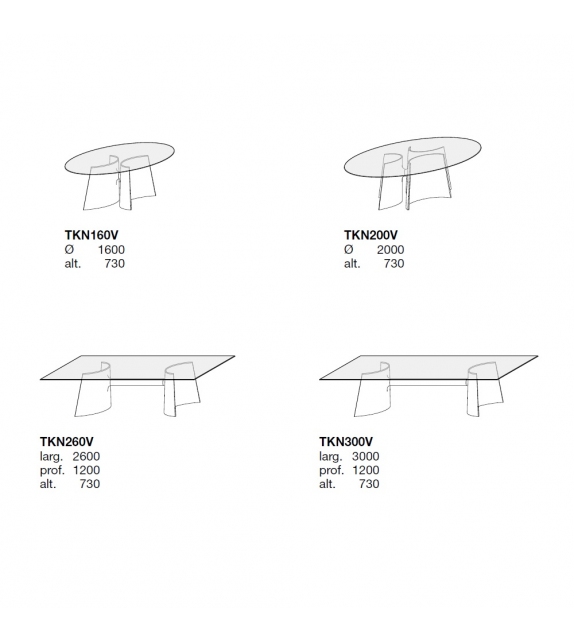 Kensington Poliform Tisch mit Glasplatte