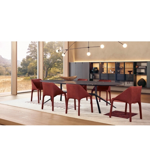Mondrian Poliform Table avec Plateau en Marbre