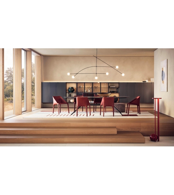 Mondrian Poliform Mesa con Sobre de Mármol