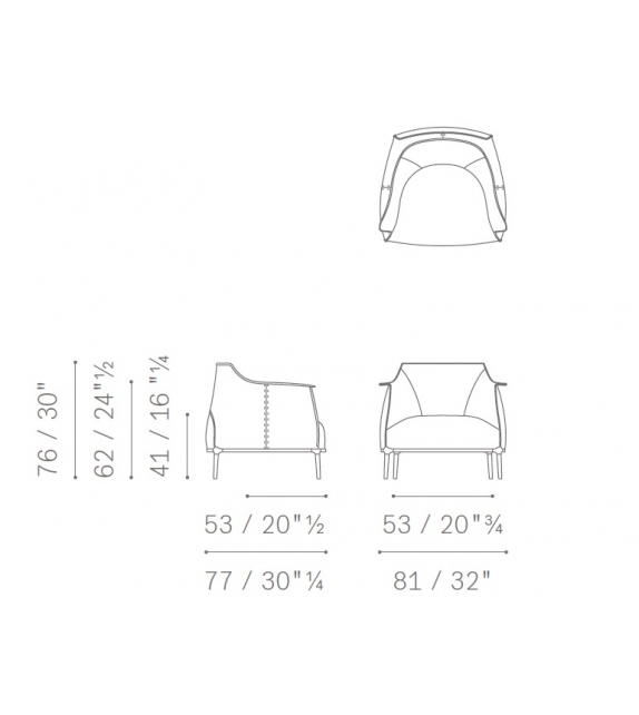 Ready for shipping - Archibald Poltrona Frau Armchair - SC 0 Polare