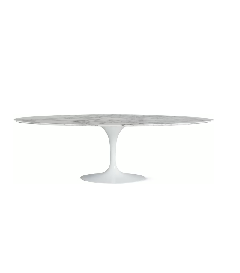 Prêt pour l'expédition - Saarinen Knoll Table Ovale - Marbre Arabescato