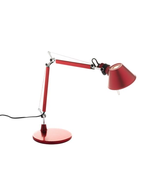 Prêt pour l'expédition - Tolomeo Micro Artemide Lampe De Table avec Base - Rouge
