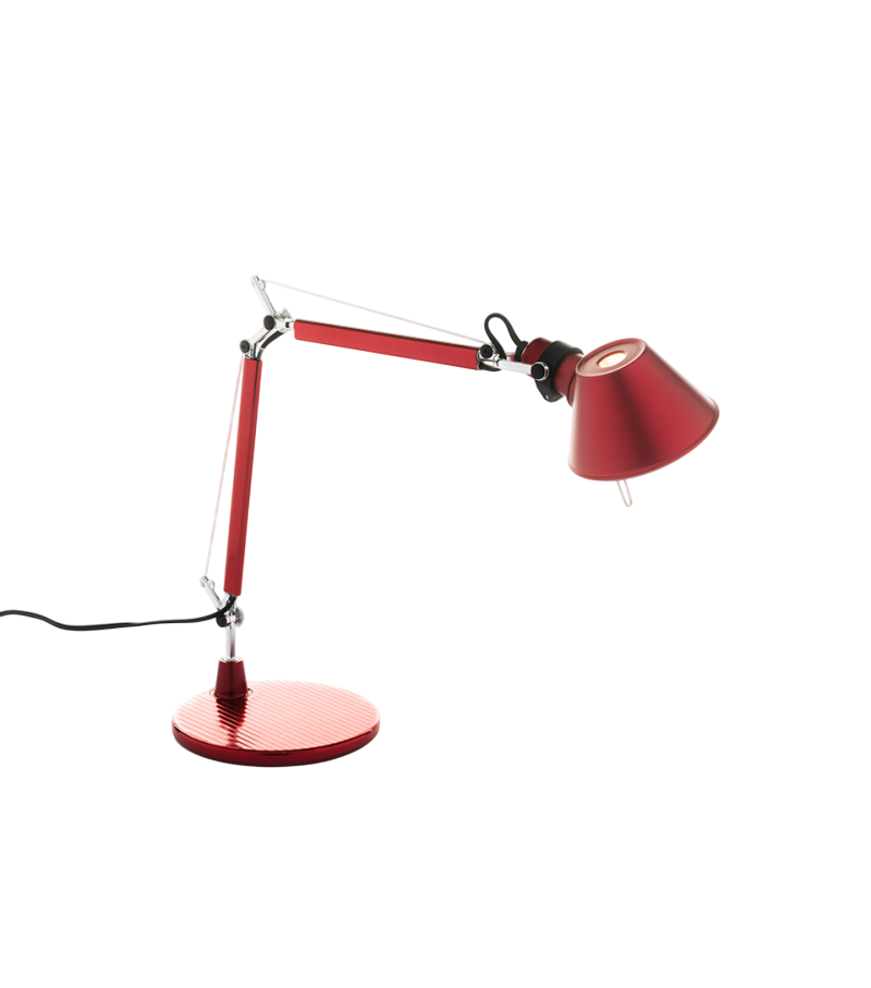 Prêt pour l'expédition - Tolomeo Micro Artemide Lampe De Table avec Base - Rouge