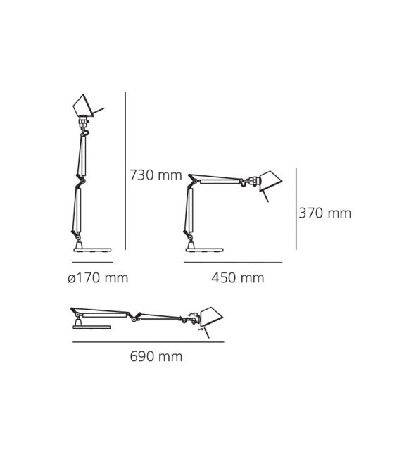 Ready for shipping - Tolomeo Micro Artemide Table Lamp with Base - White