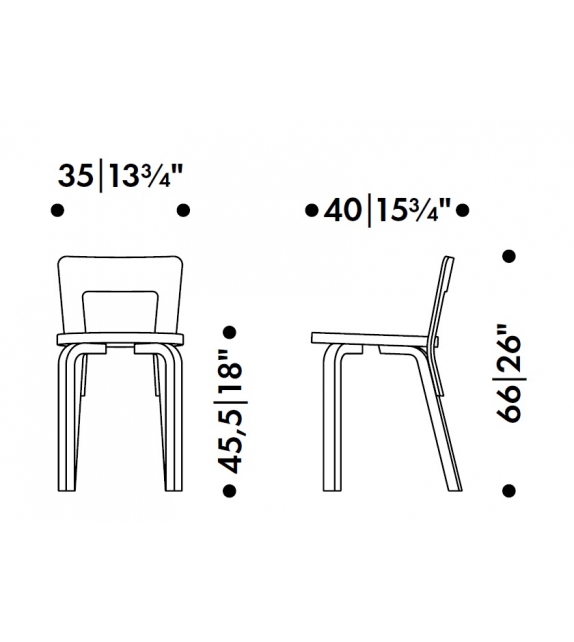 Listo para entregar - Chair 65 Artek Silla - Abedul