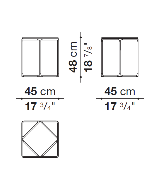 Versandfertig - Lemante B&B Italia Couchtisch - Grau/H 48