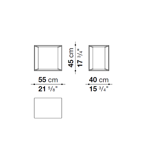 Versandfertig - Pablo B&B Italia Outdoor Niedriger Tisch - 55x40