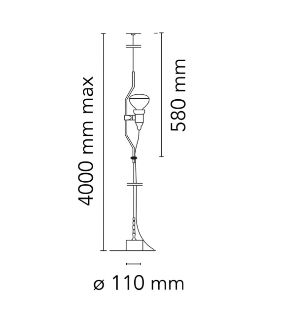 Prêt pour l'expédition - Parentesi D Flos Suspension - Nickel