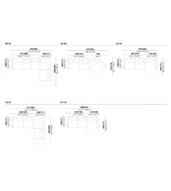 Chapeau Cierre1972 Modulares Sofa