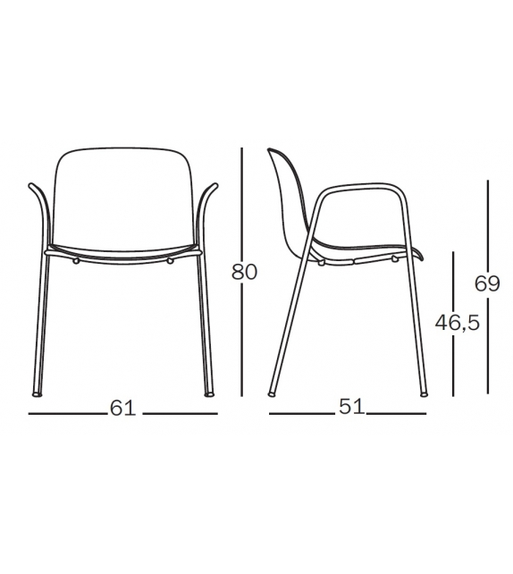Troy Polypropylene Magis Stuhl mit Armlehnen