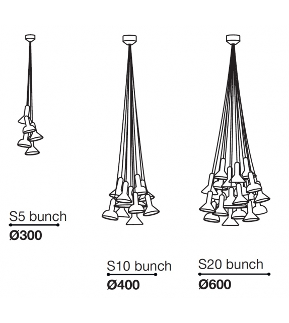 Torch Light Bunch Established & Sons Lampada a Sospensione